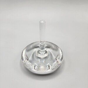 Orrefors Sweden Crystal Glass Ring Holder Stand Clear Vanity Accessory